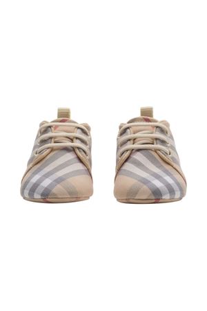 beige cotton sneakers BURBERRY KIDS | 8108372A2205